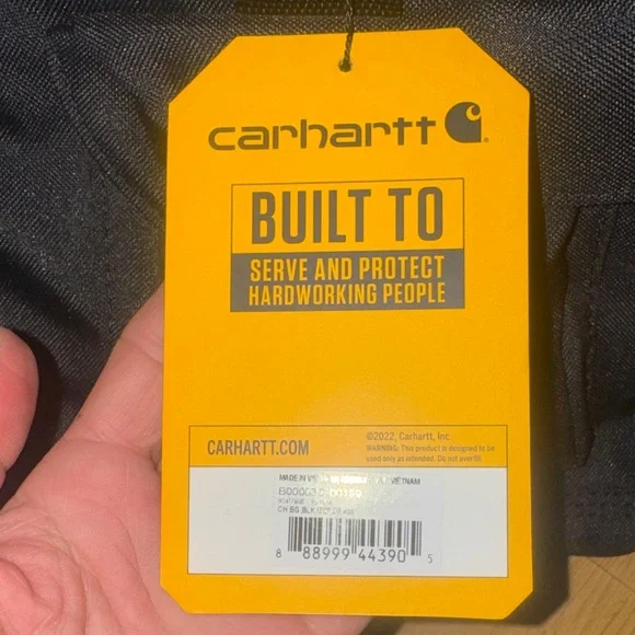 Carhartt NWT NEW 40L Black Duffel Bag with Logo Patch